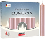 BRUBAKER Tree Candles - Pack of 20 - Rose Gold - 3¾ x ½ Inches - Made in Europe - Christmas Wax Candles for Pyramids, Carousels & Chimes