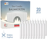 BRUBAKER Christmas Tree Candles for Pyramids & Chimes - White - Pack of 20 in a Gift Box