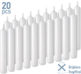 BRUBAKER Mini Taper Candles 20 pcs - White - 3.75 x 0.5 Inches Unscented Candles for Rituals, Spells, Witchcraft, Wedding, Home Decor and Party