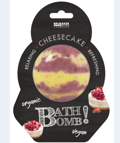BRUBAKER Huge Handmade Fizzing Bath Bomb "Cheesecake" - Bath Fizzer - All Natural, Vegan, Organic Ingredients