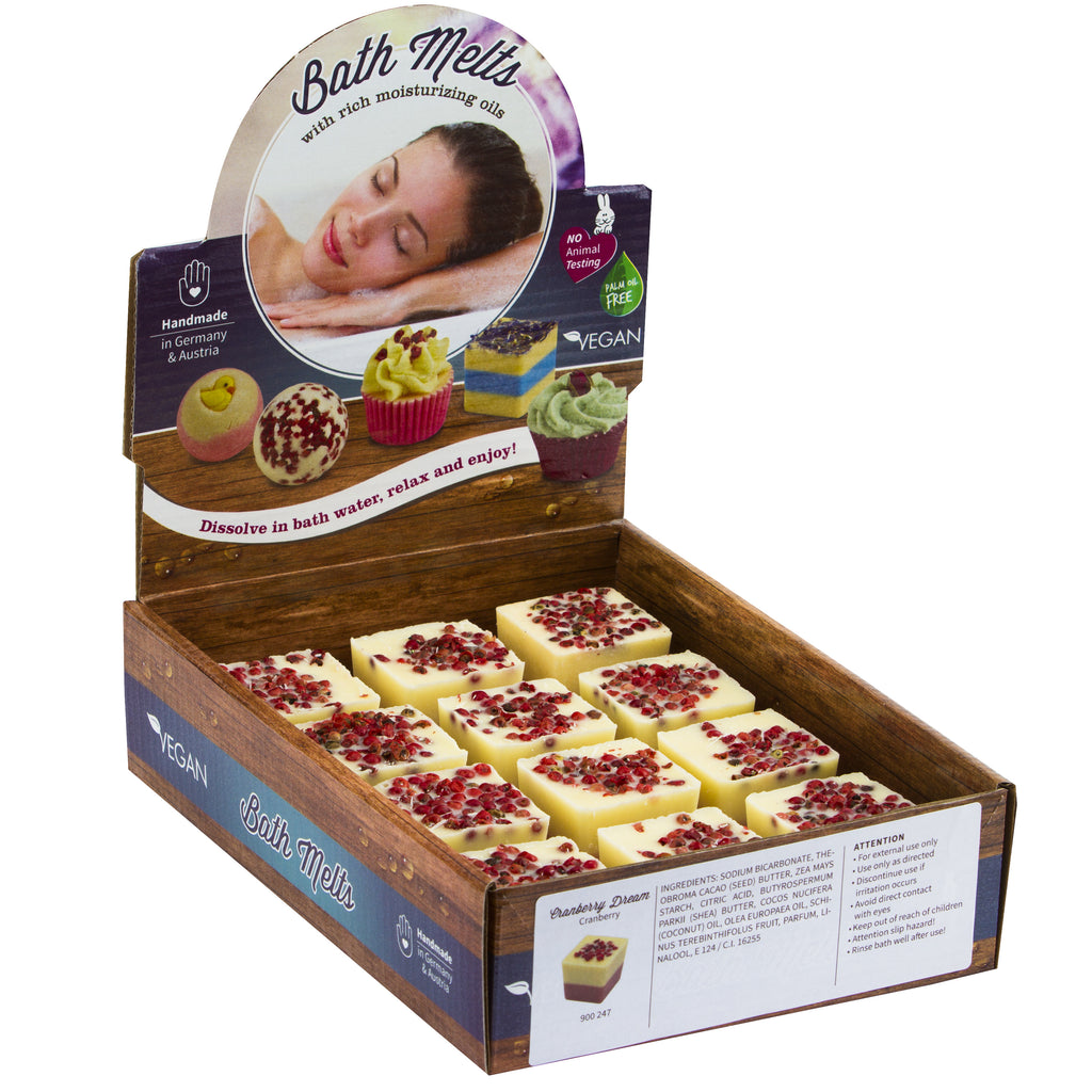 BRUBAKER "Cranberry Dream (Cranberry)" Bath Melts 12pcs /Box  - Vegan - Organic - Handmade