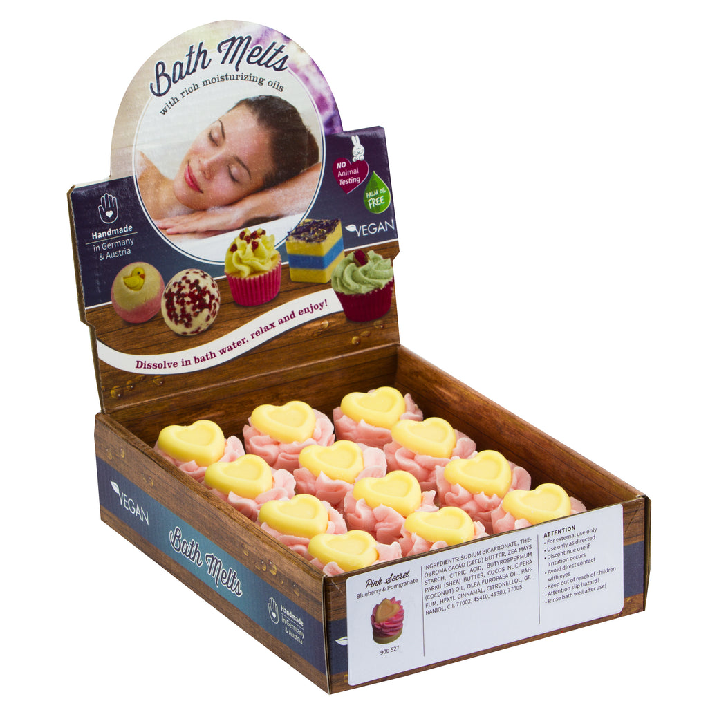 BRUBAKER "Pink Secret (Blueberry & Pomegranate)" Bath Melts 12pcs /Box  - Vegan - Organic - Handmade