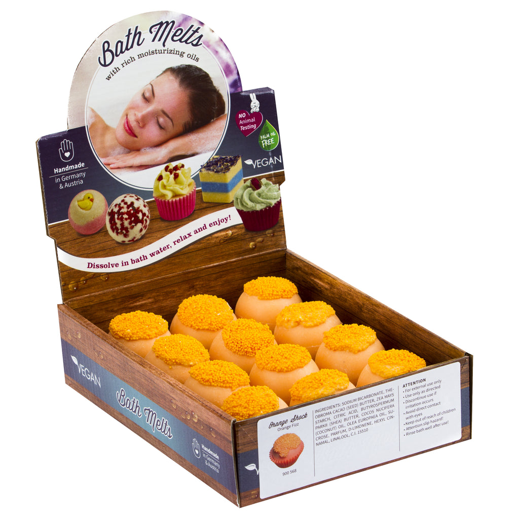 BRUBAKER "Orange Shock (Orange Fizz)" Bath Melts 12pcs /Box  - Vegan - Organic - Handmade