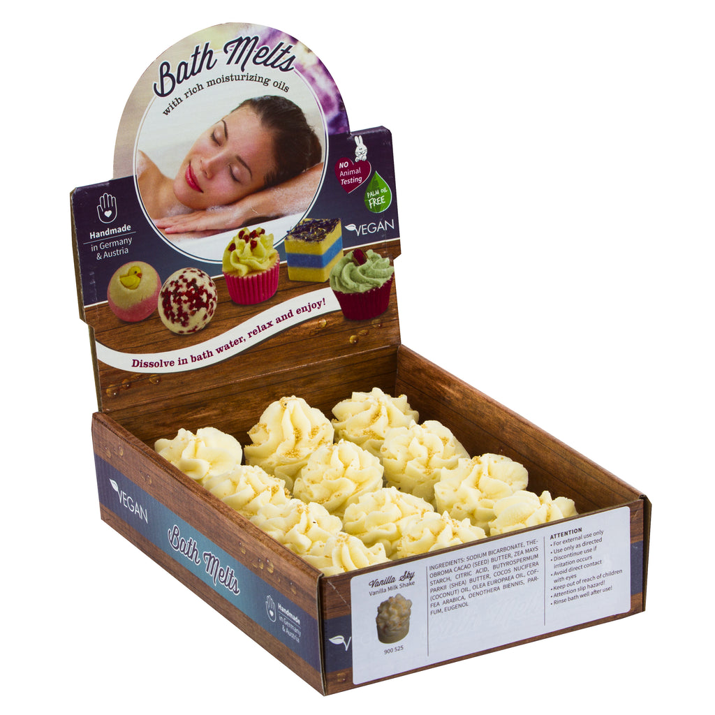 BRUBAKER "Vanilla Sky (Vanilla Milk Shake)" Bath Melts 12pcs /Box  - Vegan - Organic - Handmade