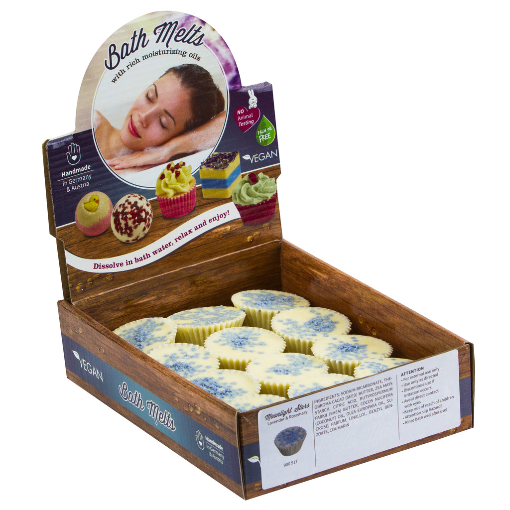 BRUBAKER "Moonlight Stars (Lavender & Rosemary)" Bath Melts 12pcs /Box  - Vegan - Organic - Handmade
