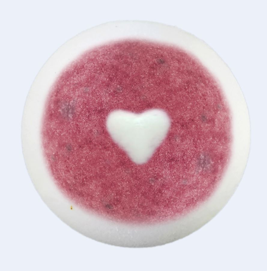 BRUBAKER Huge Handmade Fizzing Bath Bomb "Love" - Bath Fizzer - All Natural, Vegan, Organic Ingredients - Bulk