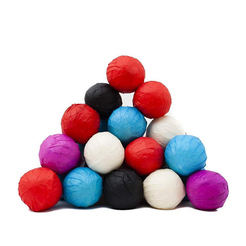 Packs of 60 Assorted Bath Bombs Small With Color Paper and Wrapped